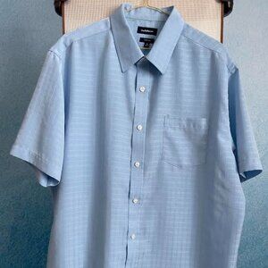Croft & Barrow Mens Short Sleeve Light Blue Easy Care Large